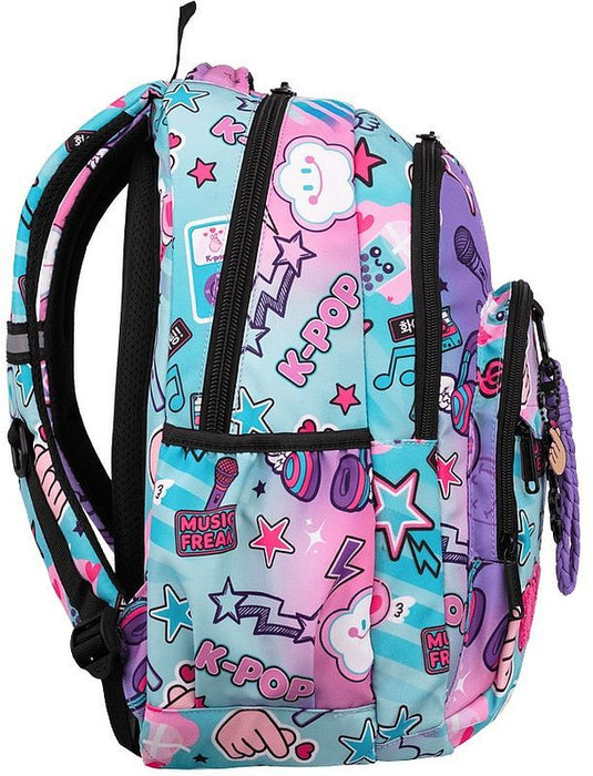 Ученическа раница Cool Pack Base Plus - K-Pop Bright, 2 отделения