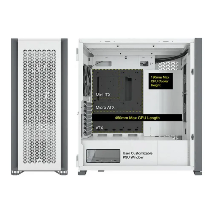 CORSAIR 7000D AIRFLOW Full Tower ATX компютърна кутия бяла