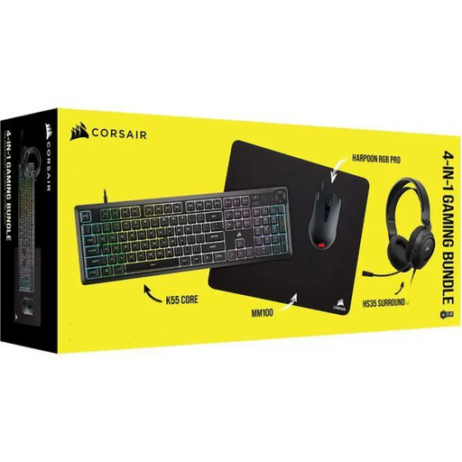 CORSAIR Геймърски бъндъл 4 в 1 - K55 CORE / HARPOON RGB PRO