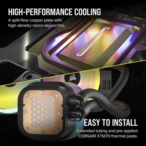 Corsair H100I Processor Liquid cooling kit 12 cm черен