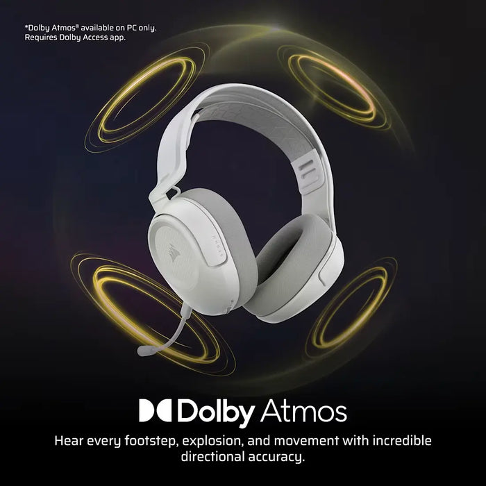 Геймърски безжични слушалки Corsair HS35 v3 - White