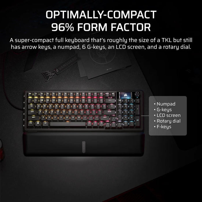 Геймърскa механична клавиатура Corsair Vanguard Pro 96 Hall Effect - Hyperdrive Magnetic Switch