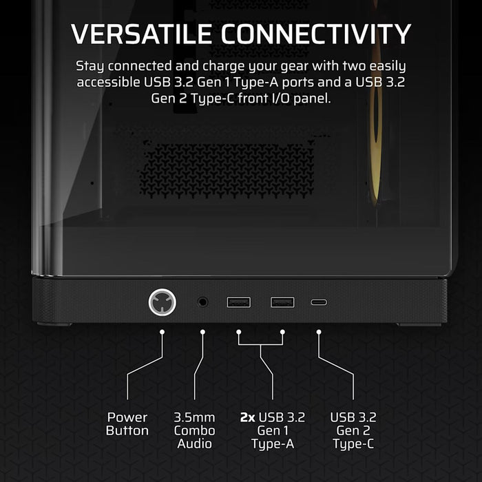Corsair 4500X RS-R ARGB закалено стъкло Mid-Tower, черен Midi Tower