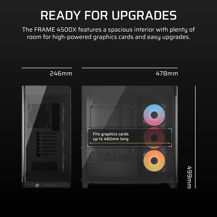 Corsair 4500X RS-R ARGB закалено стъкло Mid-Tower, черен Midi Tower