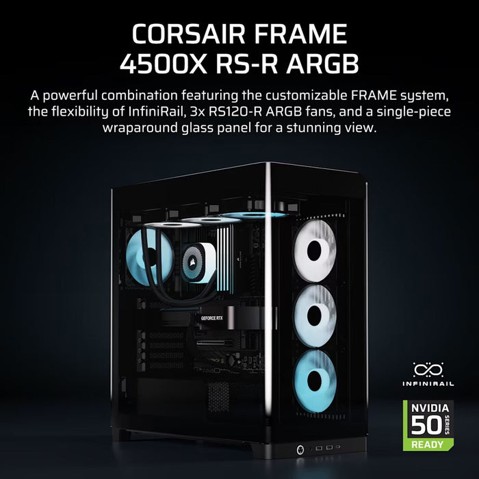 Corsair 4500X RS-R ARGB закалено стъкло Mid-Tower, черен Midi Tower
