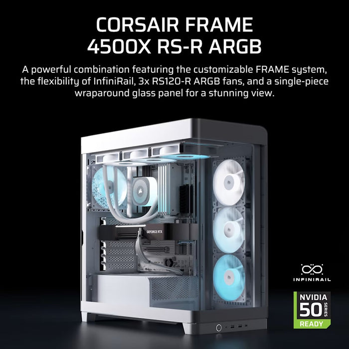 Corsair 4500X RS-R ARGB закалено стъкло Mid-Tower, бял Midi Tower