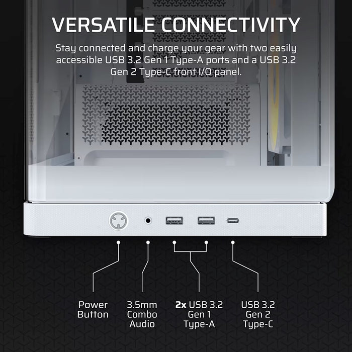 Corsair 4500X RS-R ARGB закалено стъкло Mid-Tower, бял Midi Tower