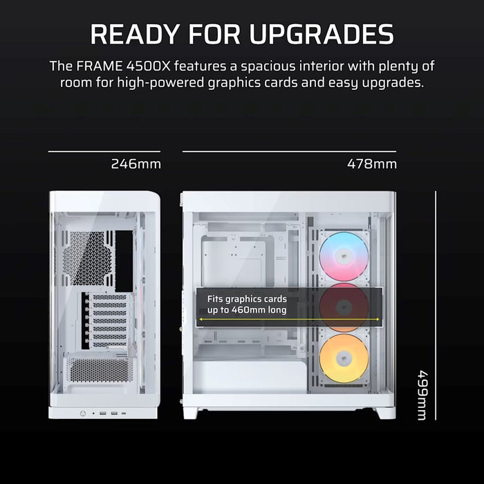 Corsair 4500X RS-R ARGB закалено стъкло Mid-Tower, бял Midi Tower