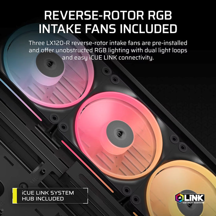 Corsair 4500X LX-R RGB закалено стъкло Mid-Tower, черен Midi Tower