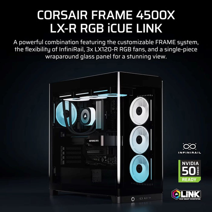 Corsair 4500X LX-R RGB закалено стъкло Mid-Tower, черен Midi Tower