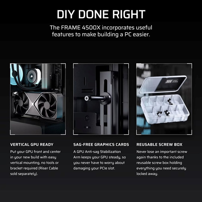 Corsair 4500X LX-R RGB закалено стъкло Mid-Tower, черен Midi Tower