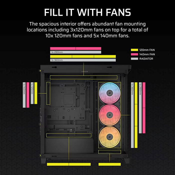 Corsair 4500X LX-R RGB закалено стъкло Mid-Tower, черен Midi Tower