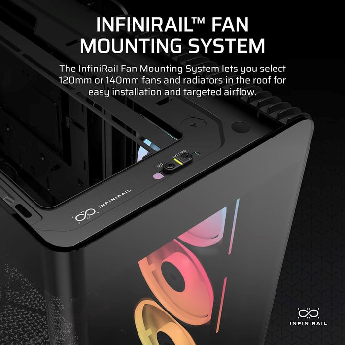Corsair 4500X LX-R RGB закалено стъкло Mid-Tower, черен Midi Tower