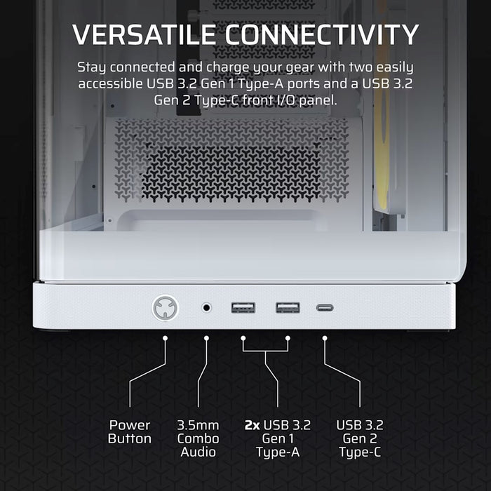 Corsair 4500X LX-R RGB закалено стъкло Mid-Tower, бял Midi Tower