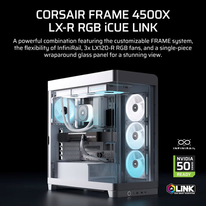 Corsair 4500X LX-R RGB закалено стъкло Mid-Tower, бял Midi Tower