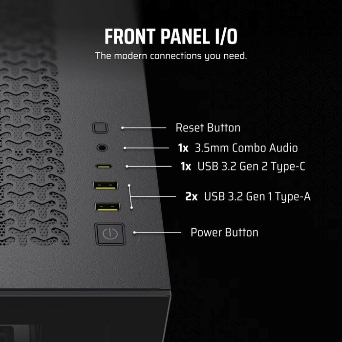 Кутия Corsair Midi Tower 3500X LXR LINK TG, черна
