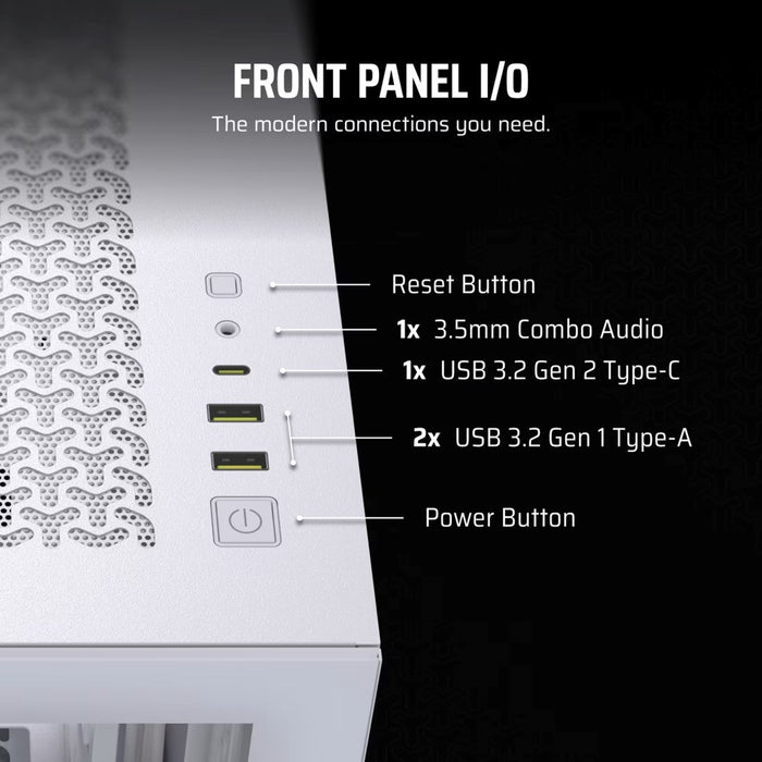 Кутия Corsair Midi Tower 3500X LXR LINK TG, бяла