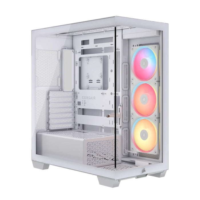 Кутия Corsair Midi Tower 3500X LXR LINK TG, бяла