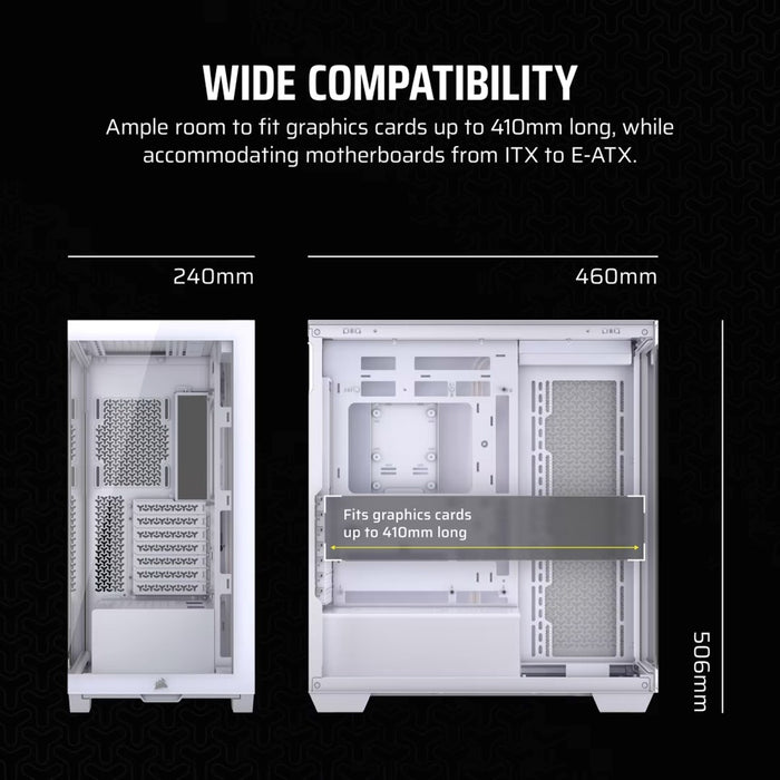 Кутия Corsair Midi Tower 3500X LXR LINK TG, бяла