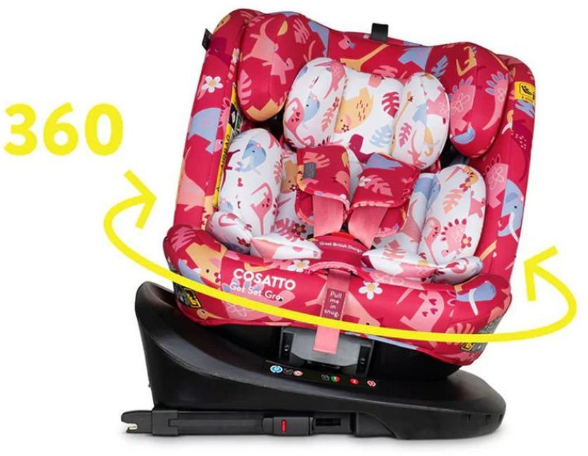 Стол за кола Cosatto - Get Set Gro, 360°, IsoFix, i-Size, 40-150 cm, Dino Delite