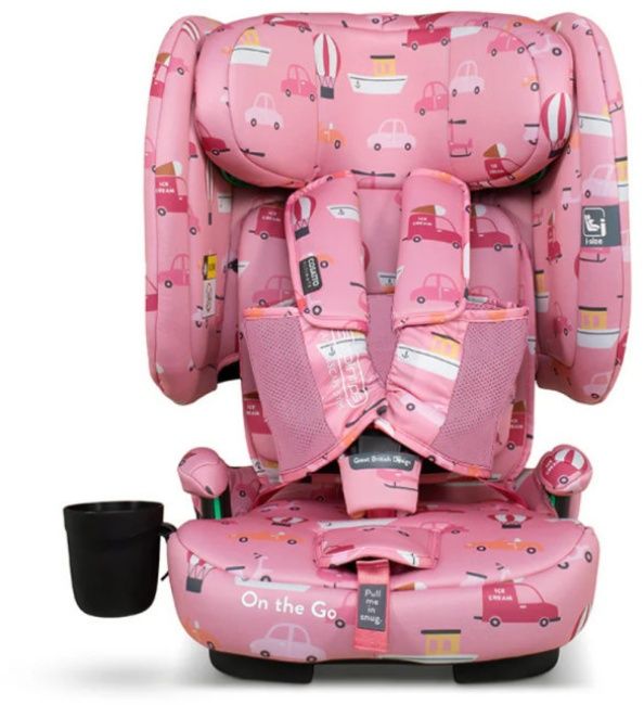 Стол за кола Cosatto - On The Go, IsoFix, i-Size, 76-150 cm, Itchy Feet Rosy