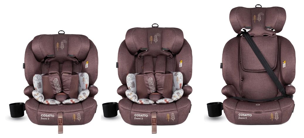Стол за кола Cosatto - Zoomi 3, с IsoFix, i-Size, 76-150 cm, Bear Hug