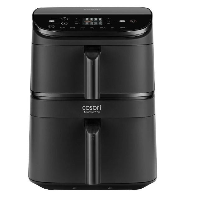 Cosori CAF-DC121 Двоен фритюрник с горещ въздух 10.8 л, самостоятелен, черен