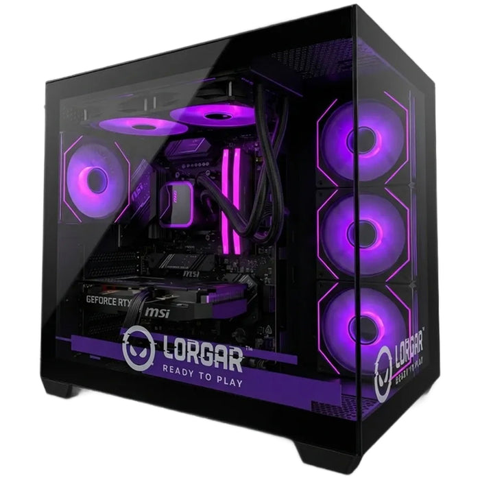Гейминг настолен компютър LORGAR ADVANCED PCA201 BLACK AMD RYZEN 5 7500F, NVIDIA GEFORCE RTX5060 TI, RAM ПАМЕТ 16+16 GB, 6400 MHz