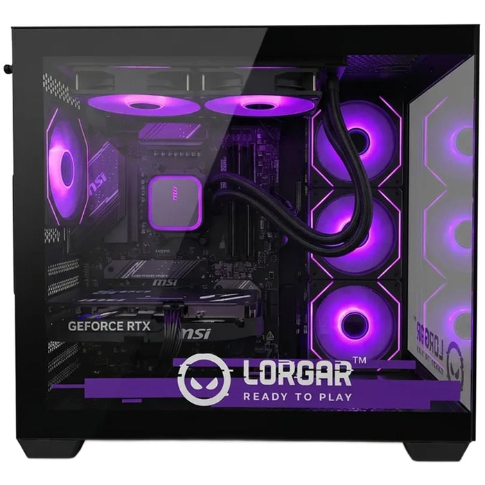 Гейминг настолен компютър LORGAR ADVANCED PCA201 BLACK AMD RYZEN 5 7500F, NVIDIA GEFORCE RTX5060 TI, RAM ПАМЕТ 16+16 GB, 6400 MHz