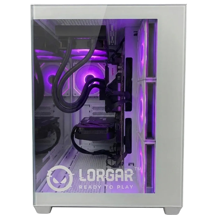Гейминг настолен компютър LORGAR ADVANCED PCA201 WHITE AMD RYZEN 5 7500F, NVIDIA GEFORCE RTX5060 TI, RAM ПАМЕТ 16+16 GB, 6400 MHz