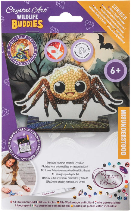 Комплект за диамантена бродерия Craft Buddy - Crystal Art Buddies: Паяк, 7 части