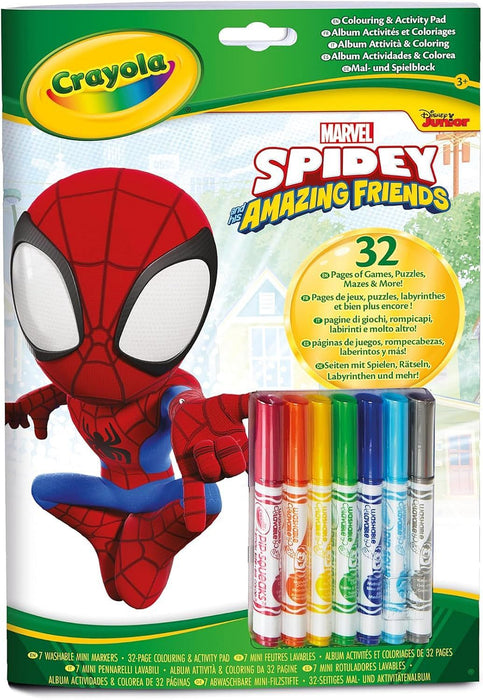 Книжка за оцветяване Crayola - Spidey, със 7 маркера