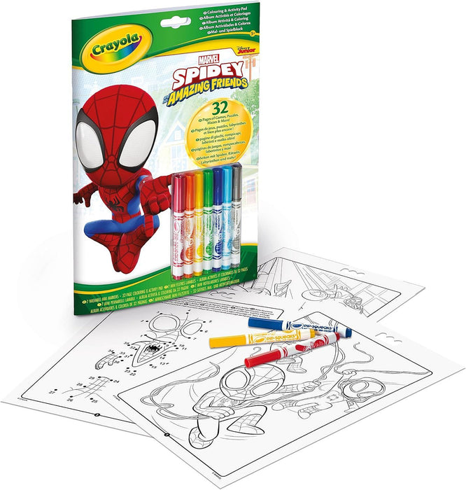 Книжка за оцветяване Crayola - Spidey, със 7 маркера