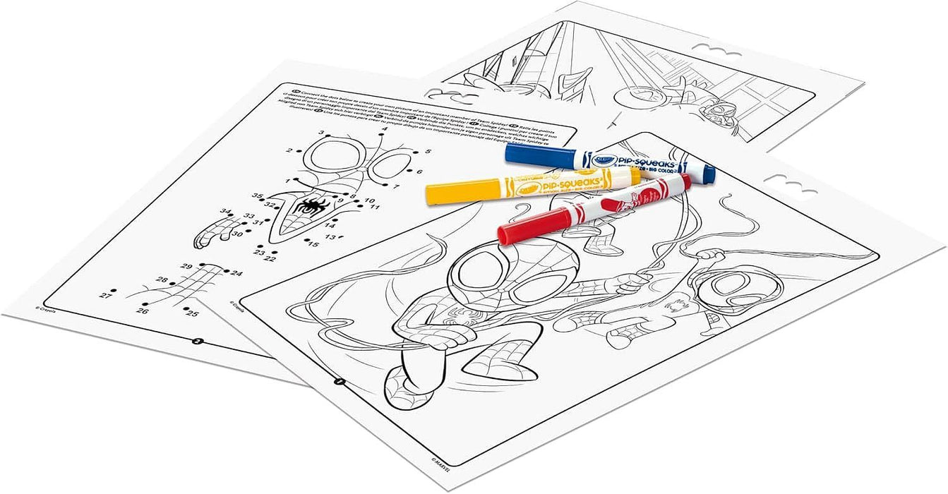 Книжка за оцветяване Crayola - Spidey, със 7 маркера