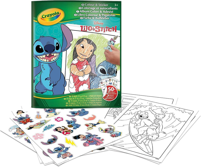 Книжка за оцветяване Crayola - Lilo And Stitch, с 50 стикера