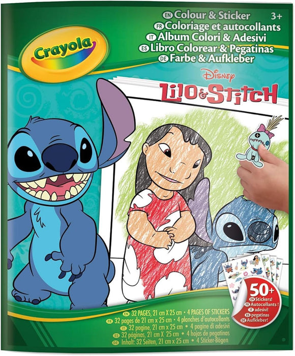 Книжка за оцветяване Crayola - Lilo And Stitch, с 50 стикера