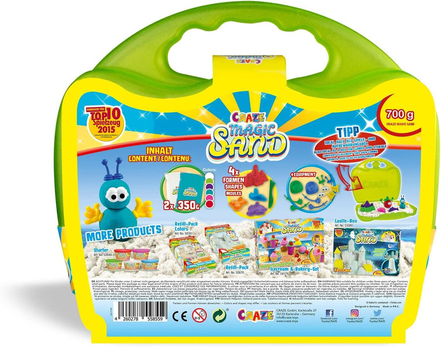 Игрален комплект Craze - Магически пясък в куфарче, 700 g