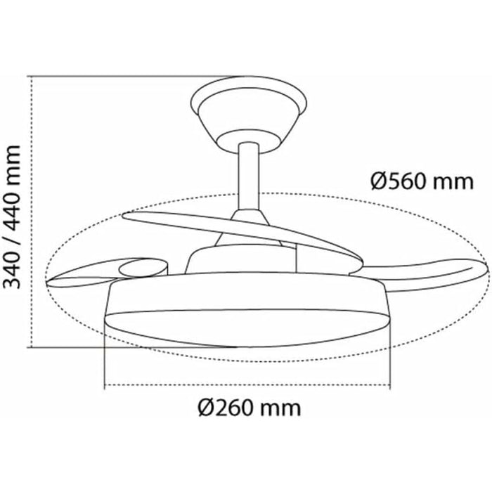 Вентилатор за таван CristalRecord Бял Ø 55 cm