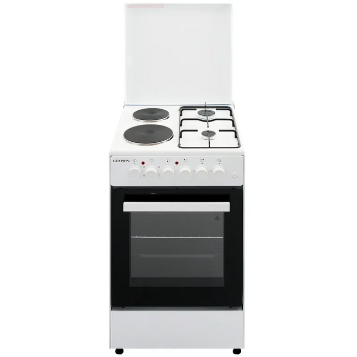 Готварска печка (ток/газ) Crown CR-5060WH , 2 газ 2ток , Бял