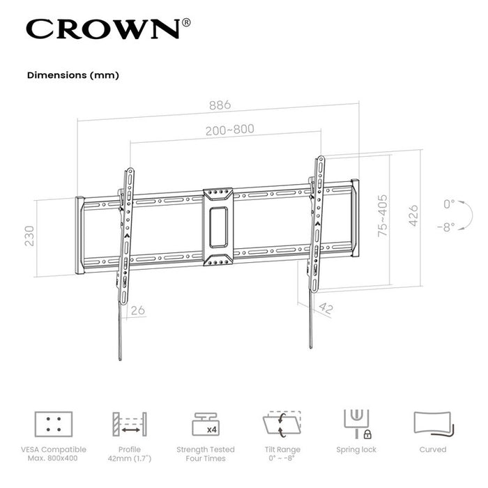Стойка за телевизор Crown WM75K4395ST