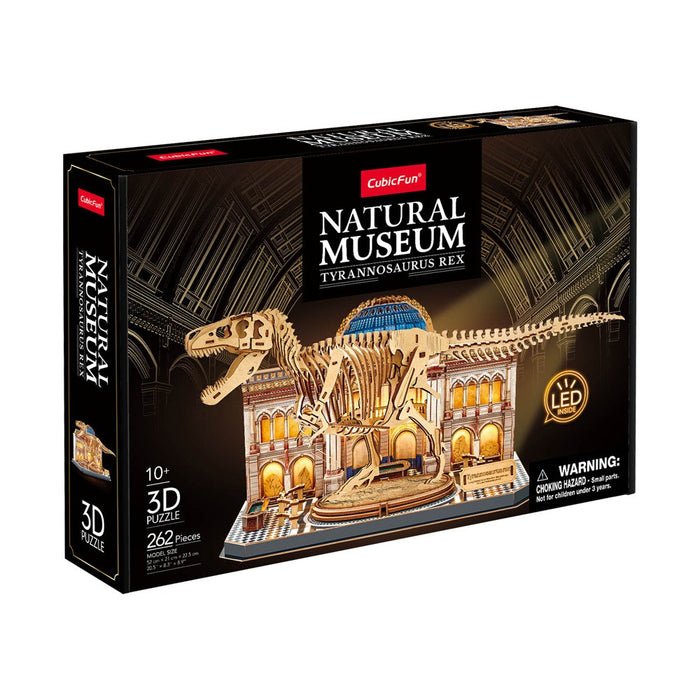 Cubic Fun Пъзел 3D Natural Museum Скелет на T-REX с LED светлини