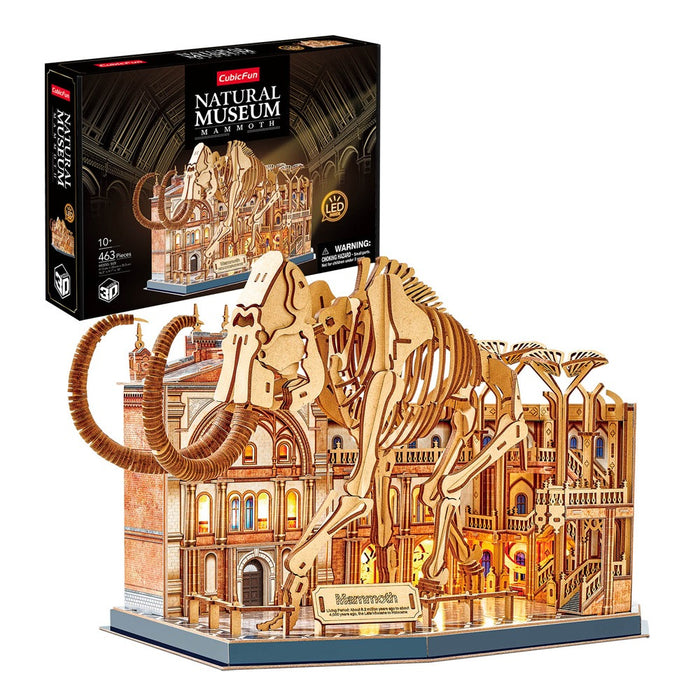 Cubic Fun Пъзел 3D Natural Museum Скелет на Мамут с LED светлини