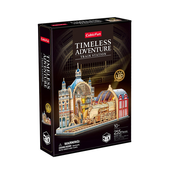 Cubic Fun Пъзел 3D Timeless Adventure Влакова Гара с LED светлини