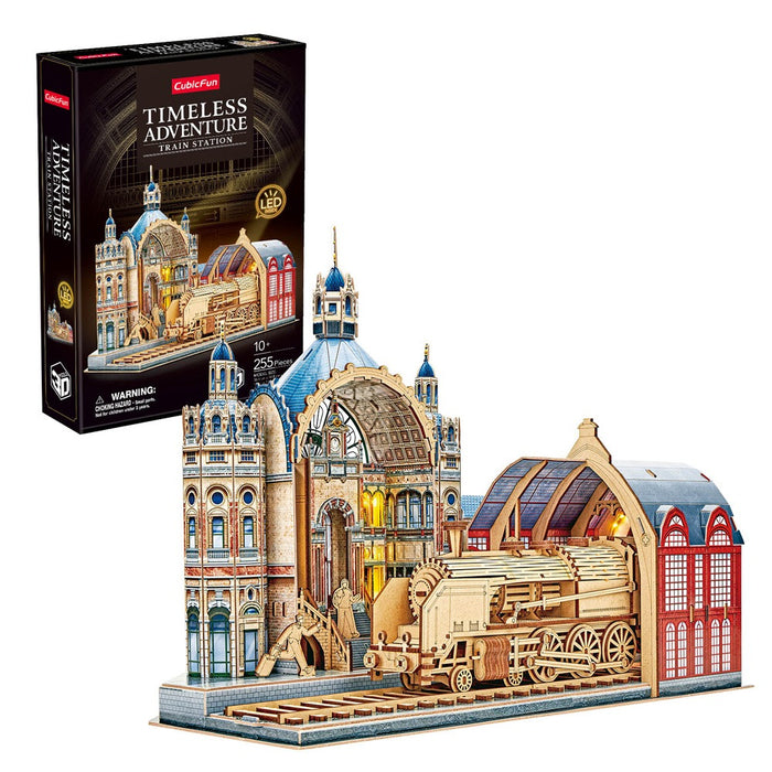 Cubic Fun Пъзел 3D Timeless Adventure Влакова Гара с LED светлини