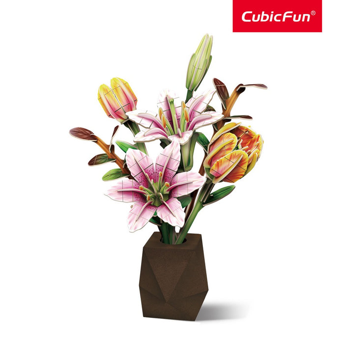 Cubic Fun Пъзел 3D Букет Лилии 103ч.