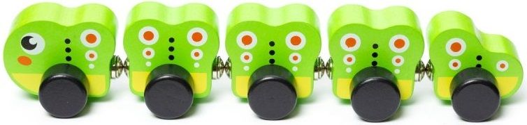 Комплект дървени играчки на колела Cubika - Гъсеница