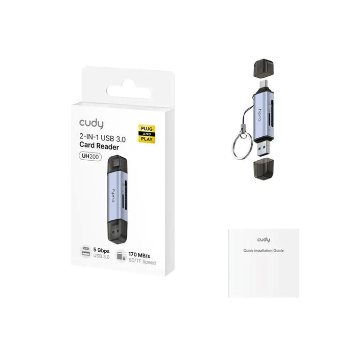 CUDY UH200 2-в-1 USB 3.0 четец на карти