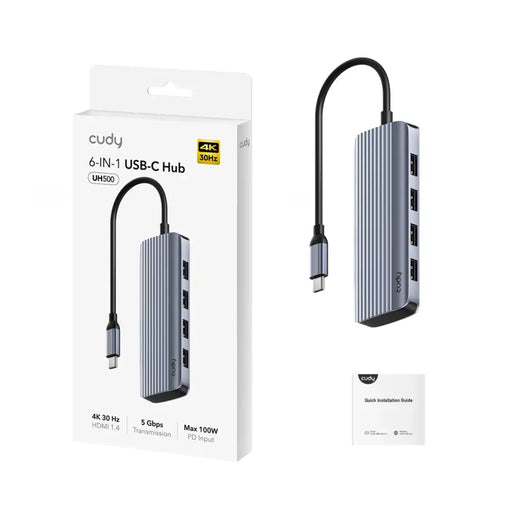 Cudy UH500 интерфейсен хъб USB 3.2 Gen 1 (3.1 Gen 1) Type-C