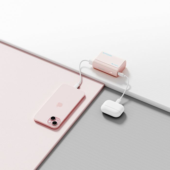Външна батерия Cuktech CP13 30W 10000mAh USB-C + USB-A - розова