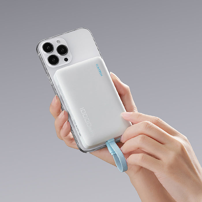 Магнитна външна батерия Cuktech CP132ML 10000 mAh - бяла